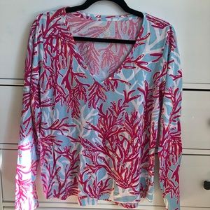 Lilly Pulitzer Long Sleeve Top with Gold Buttons